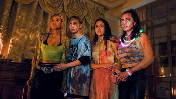 Sophie, Bee, Emma, and Alice in Bodies Bodies Bodies
